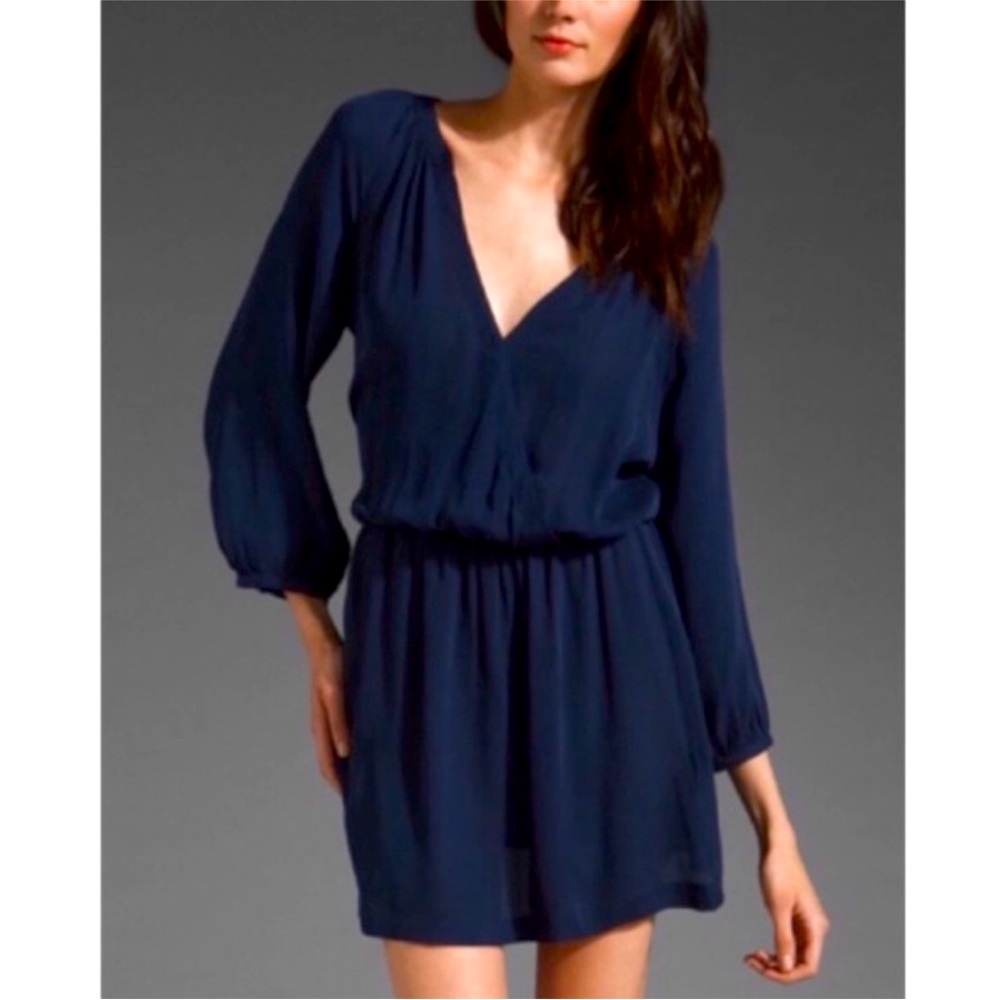 Joie Molly 100% Silk Dress in Navy Blue - XS